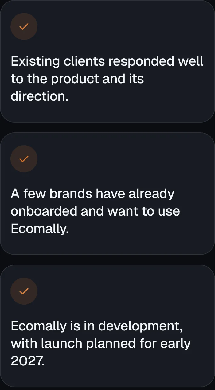 Outcome highlights for Ecomally.