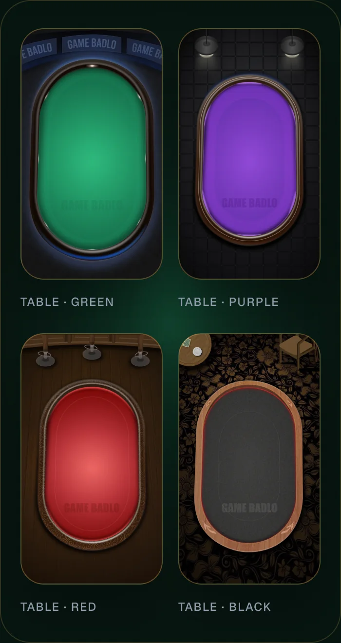 The different poker table designs.