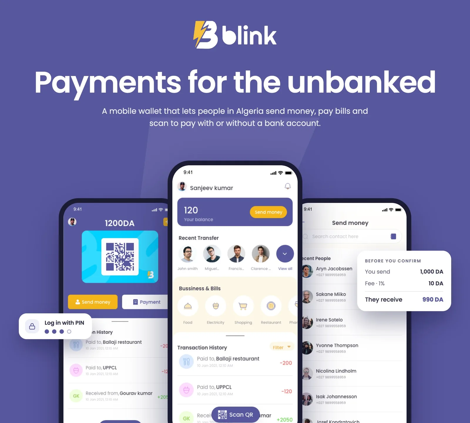 Blink — Fintech · Mobile wallet