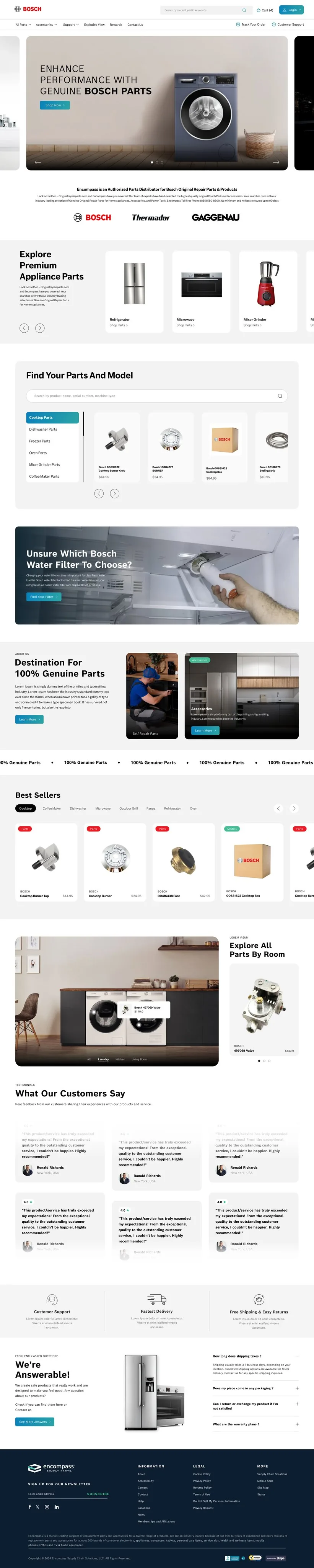 Bosch Parts — Homepage, full page