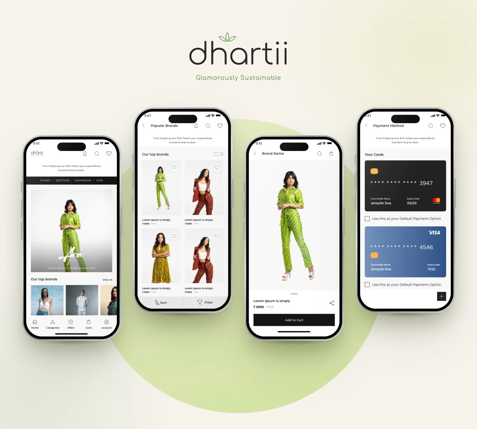 Dhartii — Mobile app · Fashion e-commerce