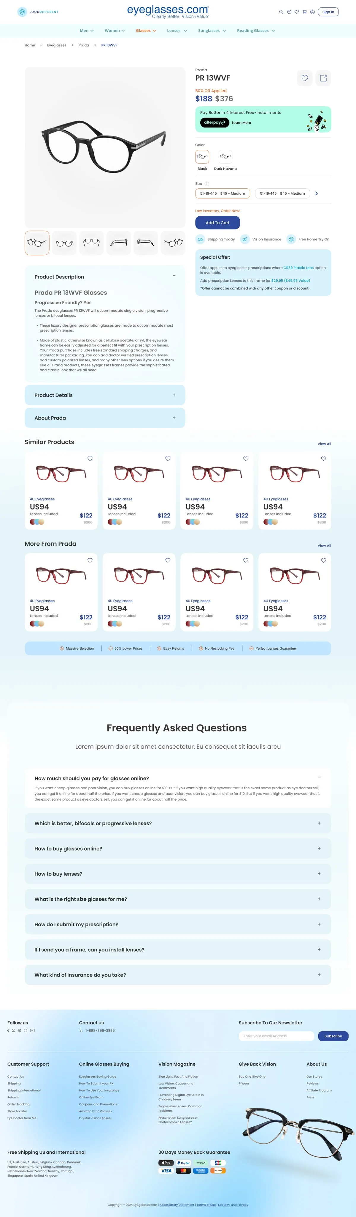 eyeglasses.com — Product page · select lenses, full page