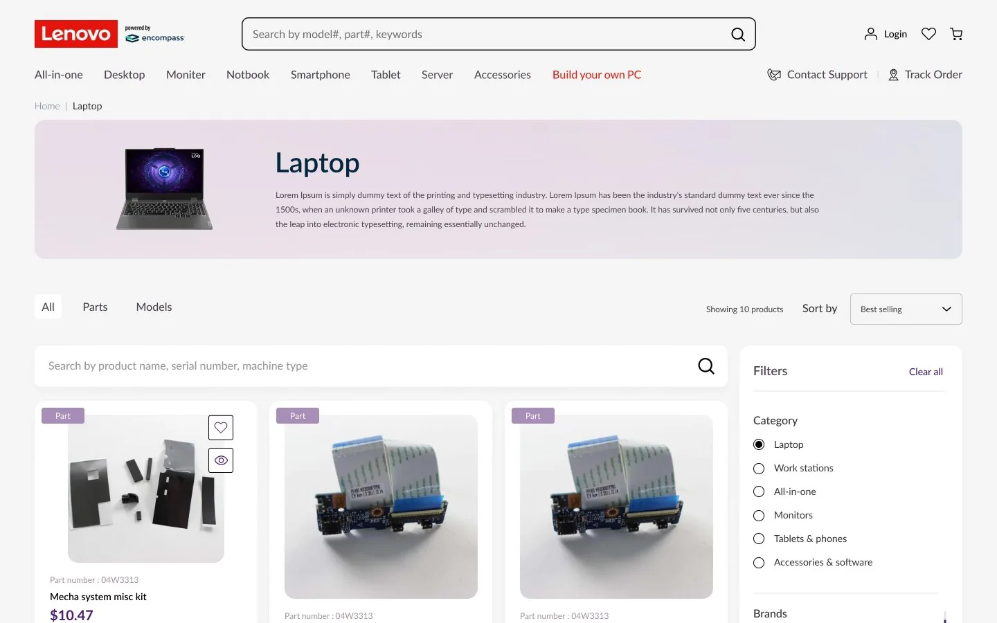 Lenovo Parts — Collection
