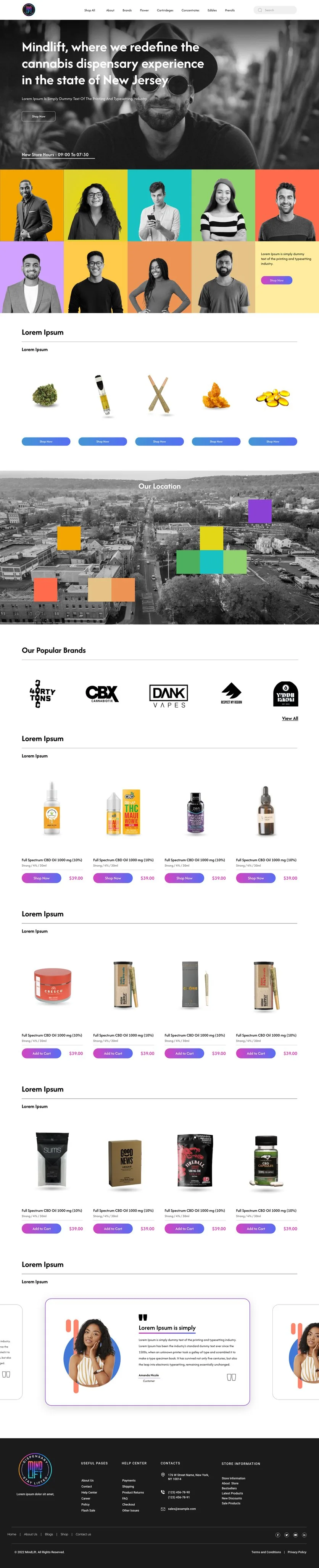 MindLift — Homepage, full page