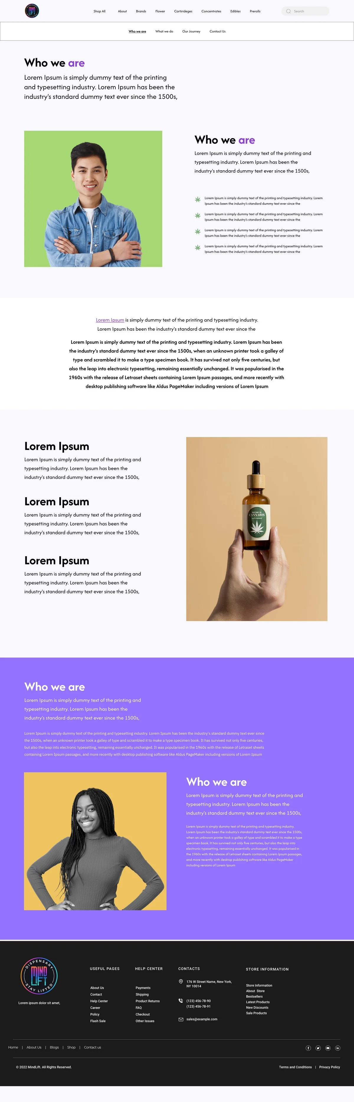 MindLift — About · who we are, full page