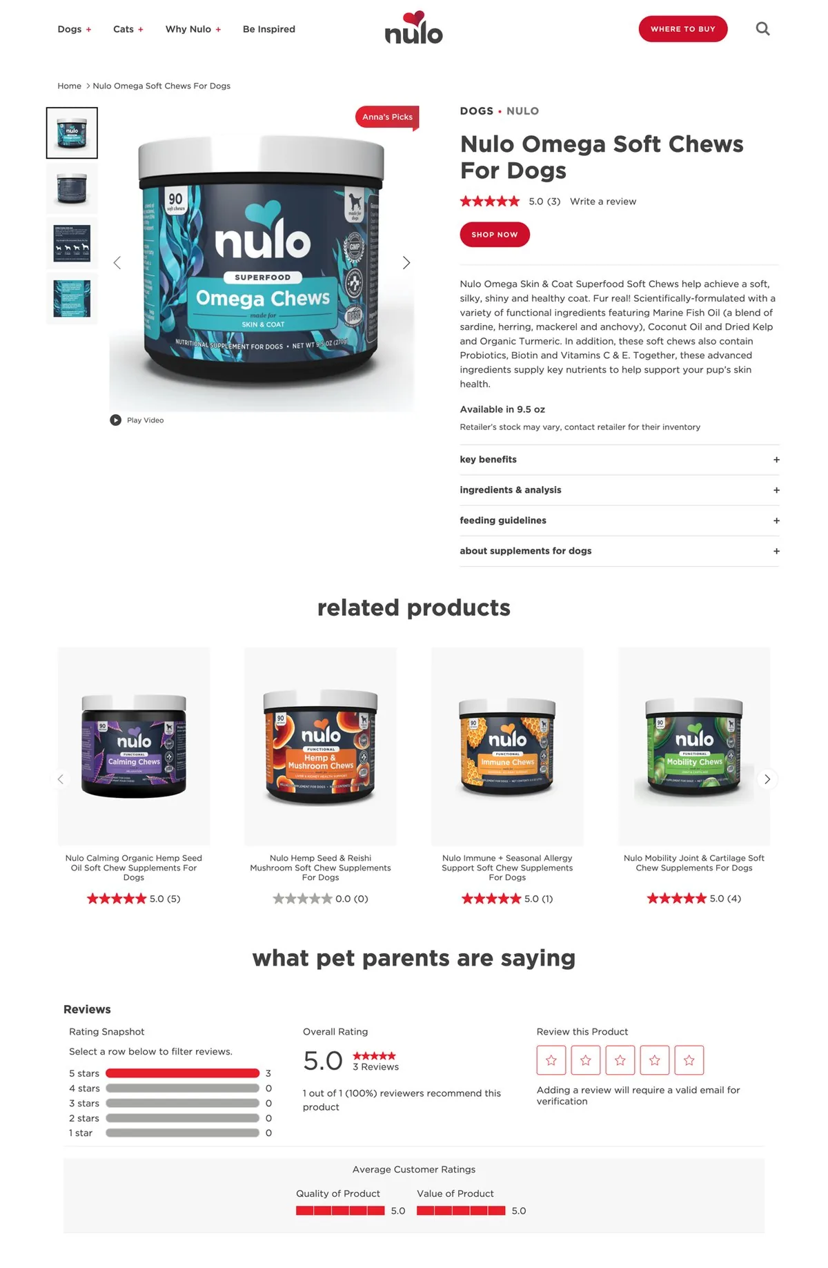 Nulo — Product page, full page