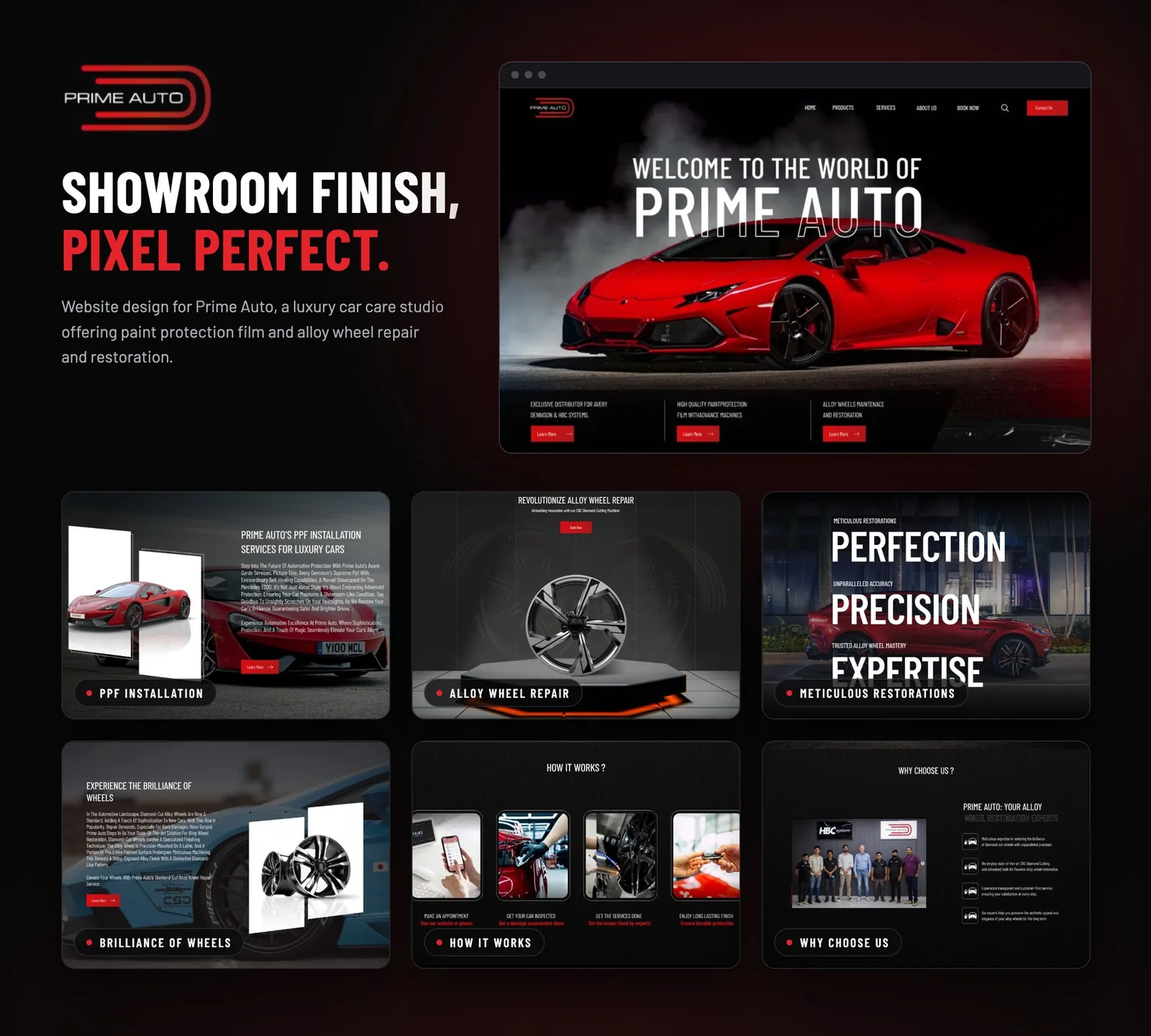 Prime Auto — Website · Car care studio