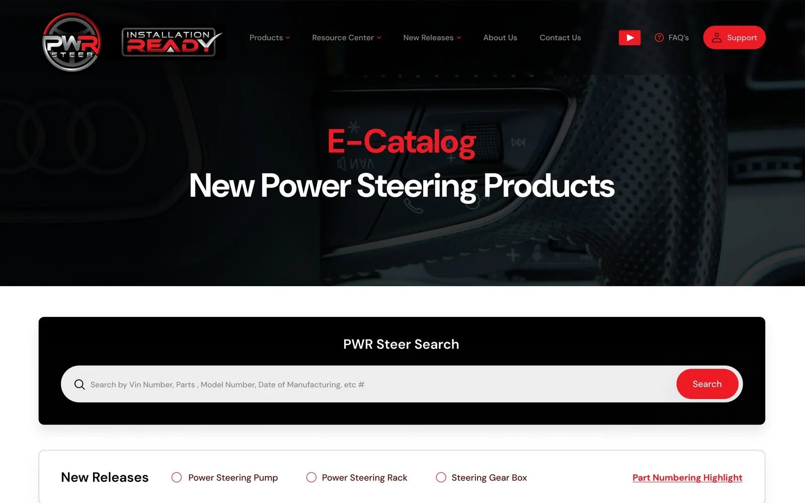 PWR Steer — E-catalog section