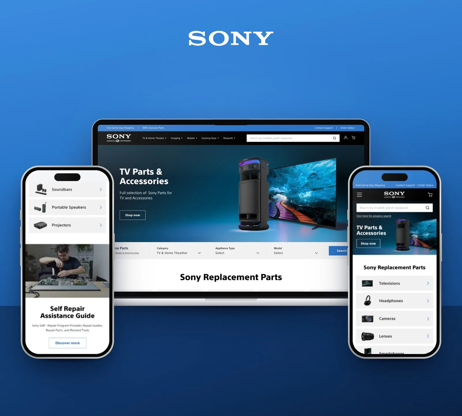 Sony Parts — E-commerce · Web & mobile