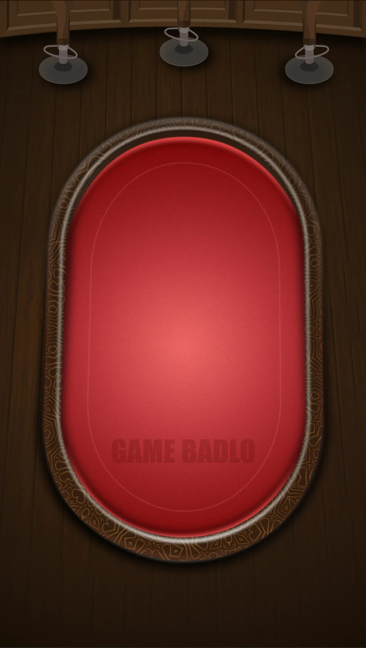 Game Badlo poker table, red felt